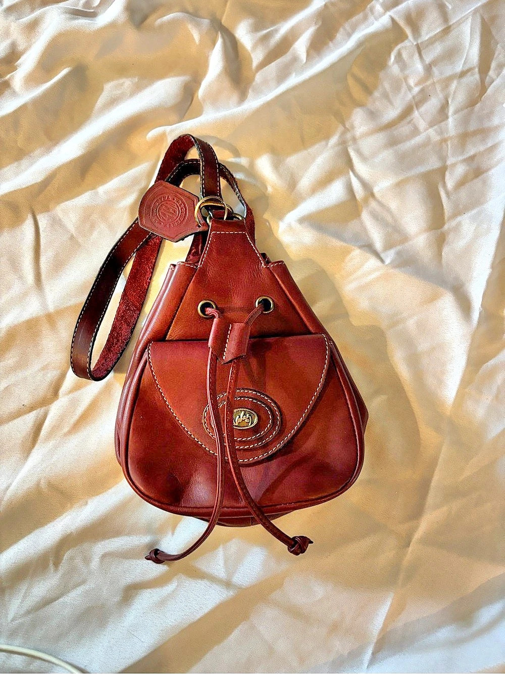 Velez Small Leather Backpack in Brown